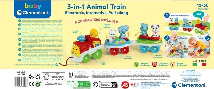 Actual product image Clementoni Baby Animal Train Interactive 3in1