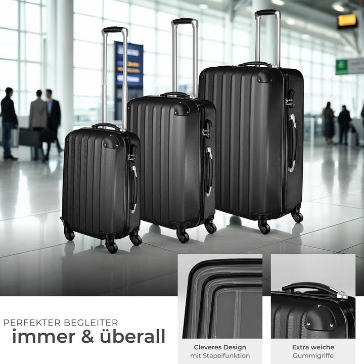 Produktbild tectake Hartschalenkofferset (95 l, M (50 - 90l), L (90 - 115l))