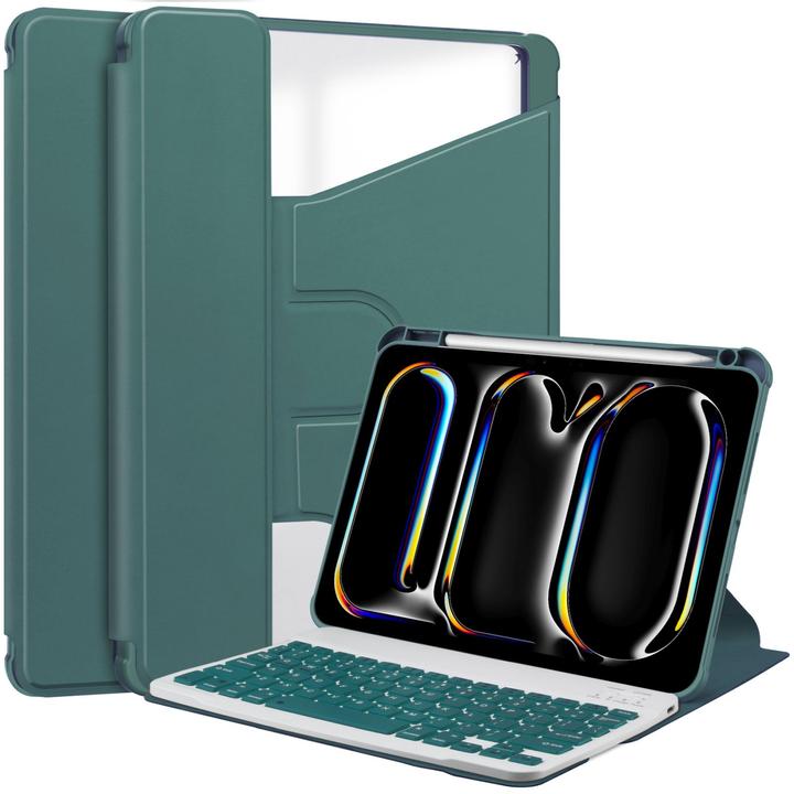 Produktbild Lobwerk 3in1 Bluetooth Tastatur (Weiss) + Maus (Schwarz) + Cover für Apple iPad Pro 11 2024 M4 5. Generation (X)