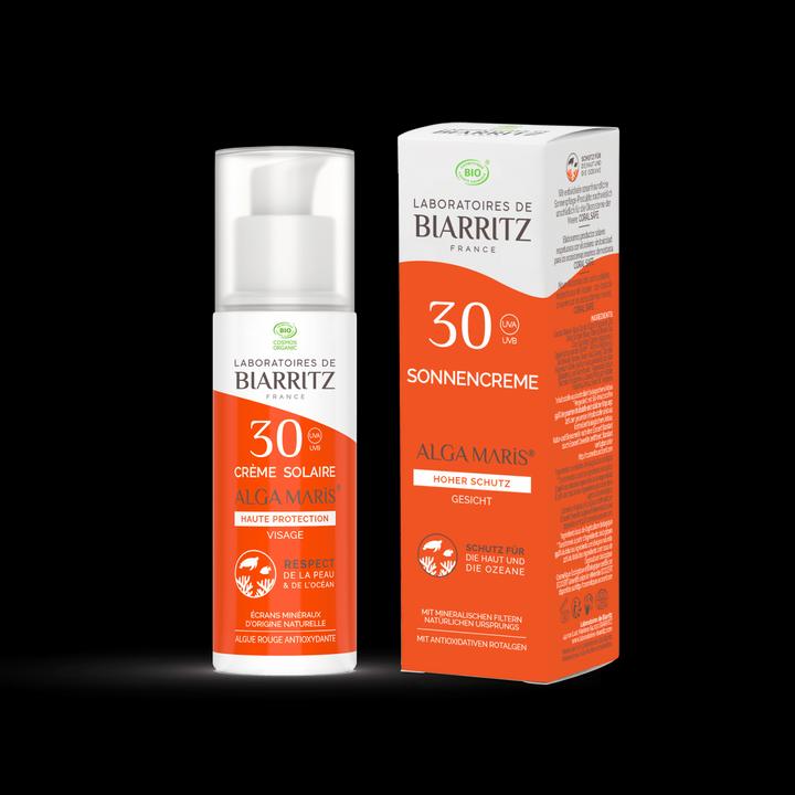 Actual product image Laboratoires de Biarritz Alga Maris Organic Sunscreen (Sun cream face, SPF 30, 50 ml, 81 g)