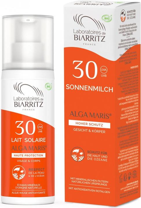Actual product image Laboratoires de Biarritz Alga Maris Organic Sunscreen (Sun cream face, SPF 30, 50 ml, 81 g)