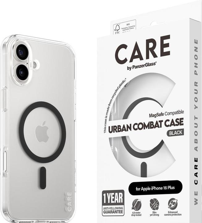 Actual product image PanzerGlass CARE Flagship Case Urban Combat w. Black MagSafe iPhone '24 6.7" (Apple iPhone 16 Plus)