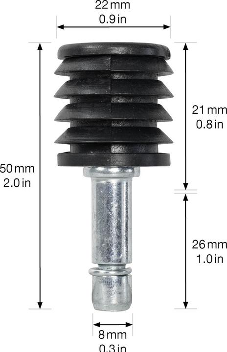 Image du produit Wagner System Goupille avec douille en tube rond 50 mm 2 pcs.
