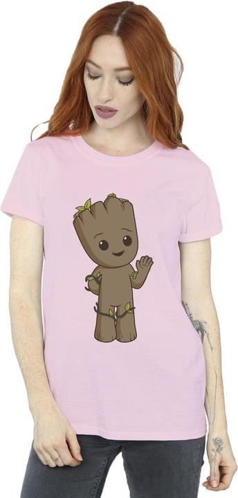 Actual product image Womens/Ladies I Am Groot Cute Groot Cotton Boyfriend T-Shirt (L)