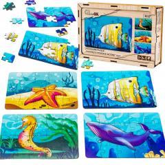 Actual product image PuzzleOk Wooden puzzle wild animals brain teaser (40 pieces)