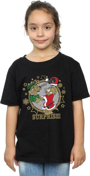 Actual product image Tom & Jerry Girls Christmas Surprise Cotton T-Shirt (116)