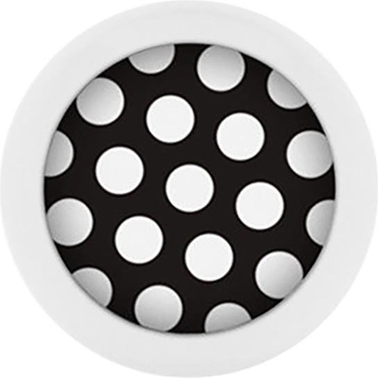 Star Piercing Micro Kugel Pure White mit Polka Dots schwarz/weiss (ohne Messing, Chirurgenstahl 316L)