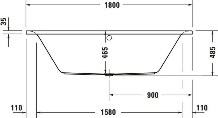 Produktbild Duravit Whirlwanne D-NEO 1800x80 mm Einbauver 2 RS Jet Project we (160 l, 180 cm, 80 cm)
