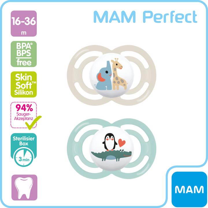 Immagine prodotto MAM Perfect Nuggi Silikon 16-36 Monate (2 x, 16 - 36 M.)