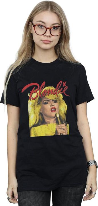 Actual product image Blondie Womens/Ladies Singing With Mic Cotton Boyfriend T-Shirt (XXL)