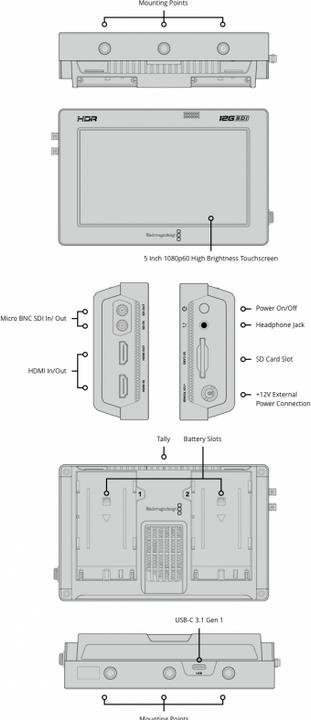 Produktbild Blackmagic Video Assist 12G SDI (5", Full HD)