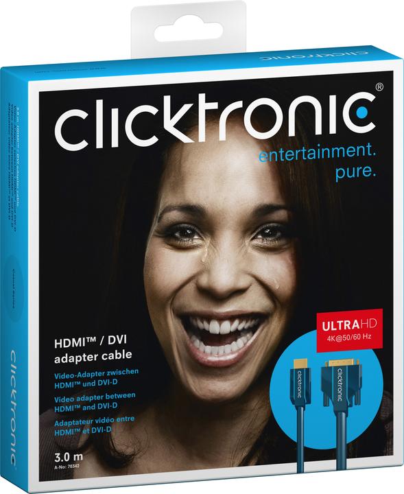 Immagine prodotto clicktronic HDMI (Typ A) — DVI (3 m, DVI, HDMI)