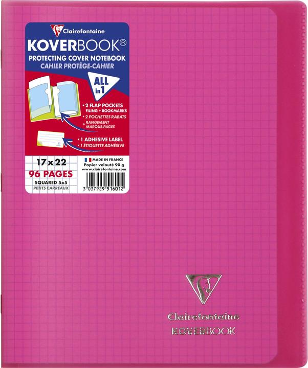 Produktbild Clairefontaine KOVER BOOK Heft 17x22 5/5 (B3, Kariert, Harter Einband)