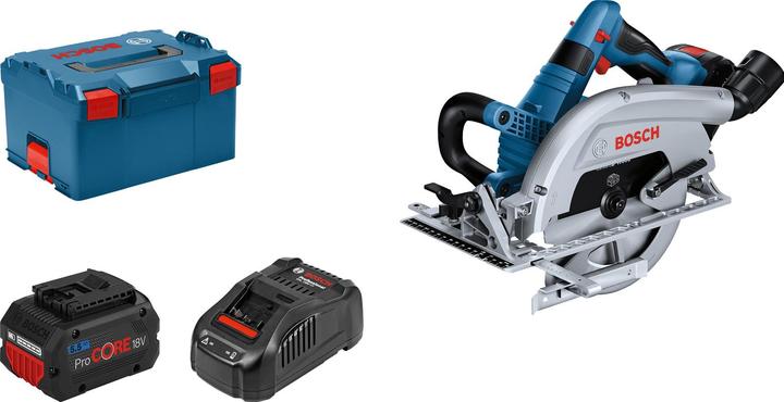 1 L-BOXX-Einlage für Gerät, 2 x Akku ProCORE18V 5.5Ah, L-BOXX 238, Parallelanschlag, Schnellladegerät GAL 1880 CV, GKS 18V-70 L, 1 x Kreissägeblatt, Standard for Wood, 190 x 30 x 1,6 mm, 1