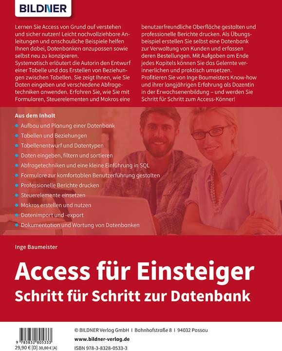 Immagine prodotto Access für Einsteiger - Schritt für Schritt zur Datenbank (Tedesco, Inge Baumeister, 2022)
