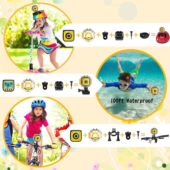 Actual product image Prograce Kids Camera, Waterproof, Yellow