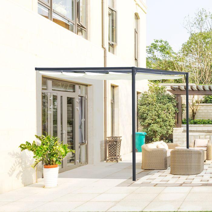Image du produit Swisshandel24 Pergola Pavillon 3x3m Pavillon de jardin BBQ avec toit en toile Résistant aux intempéries Métal (300 cm, 300 cm)