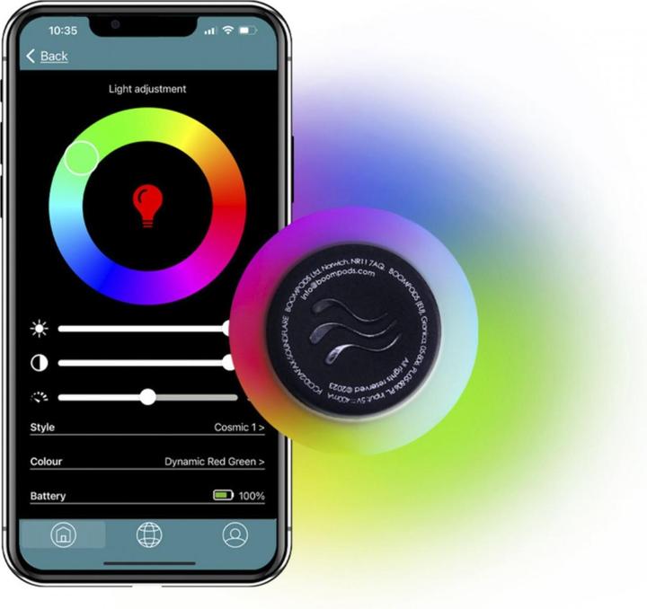 Image du produit Boompods Enceinte ronde Tide Soundflare blanc (5 h, Fonctionnement sur batterie)