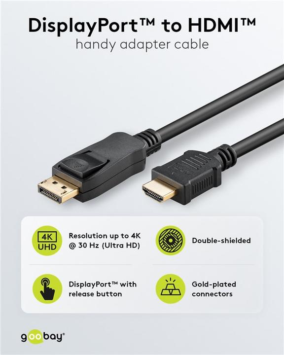 Actual product image Goobay DisplayPort – HDMI (3 m, DisplayPort, HDMI)