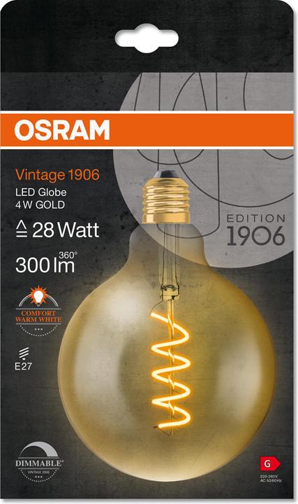 Immagine prodotto Osram annata 1906 (E27, 4.50 W, 250 lm, 1 x, G)