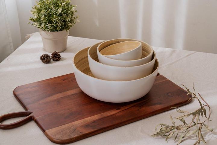 Actual product image Nuts Bowl Bamboo L white (22 cm, 1 x)