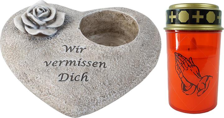 Produktbild Novaliv Grabschmuck I Grabengel Grabdeko Grabherz grabdekoration Engel für Friedhof grablaterne