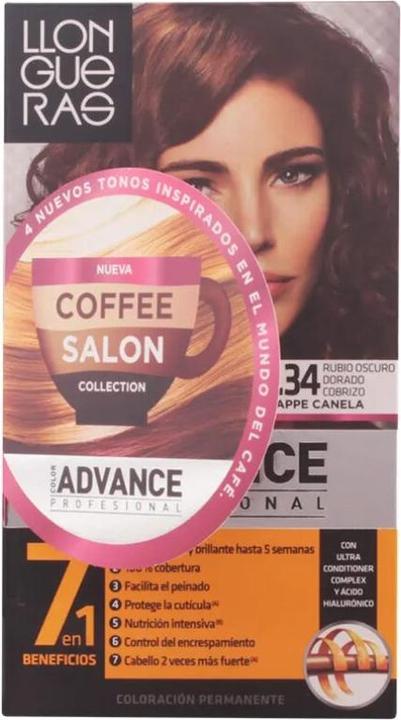 Actual product image Llongueras COLOR ADVANCE #6.34-rubio oscuro dorado cobrizo (6.34)