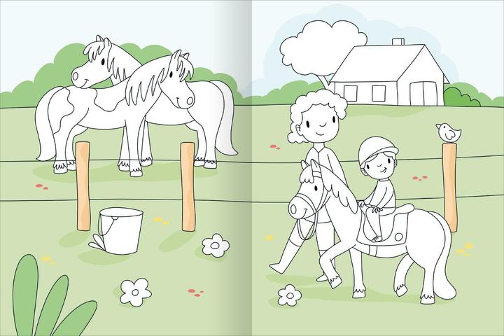 Image du produit Mon grand livre de coloriage coloré - Chevaux et poneys