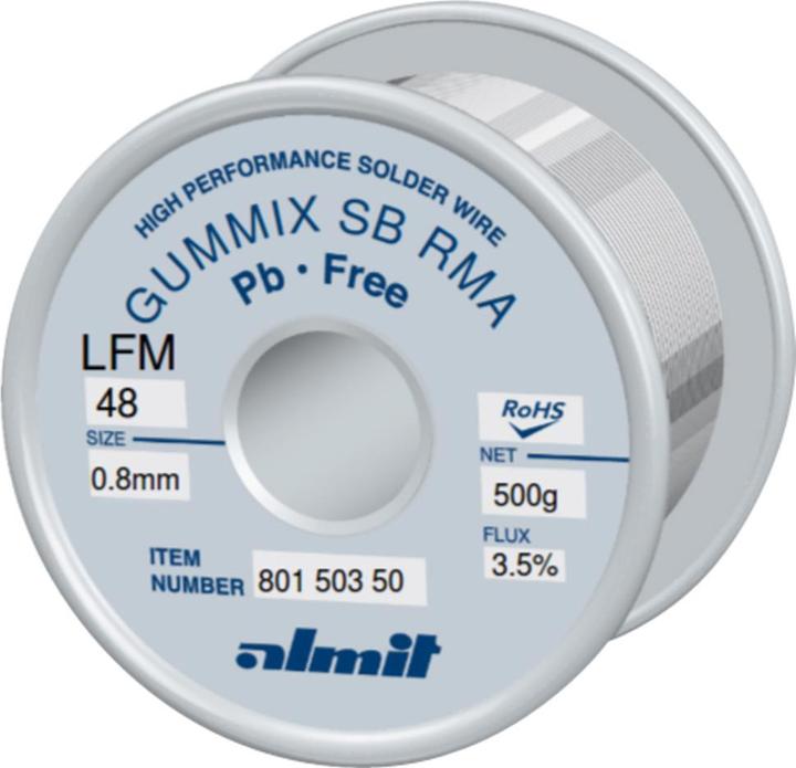 Produktbild Almit Lötdraht, Gummix SB RMA LFM-48, 0,8 mm, 500 g