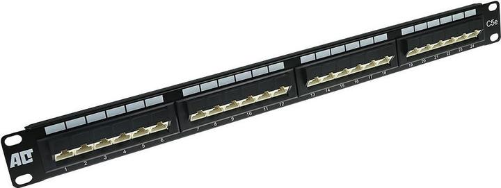 Actual product image Patchpanel 24-ports unshielded 45° CAT5E. Category: CAT5E patch panel 24p utp c5e 45gr