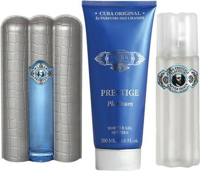 Produktbild NoName Cuba Prestige Platinum Fragrance for Men 3 Piece Gift Set - 3.0oz EDT Spray, 3.4oz Aftershave, 6.8oz (Manicure set)
