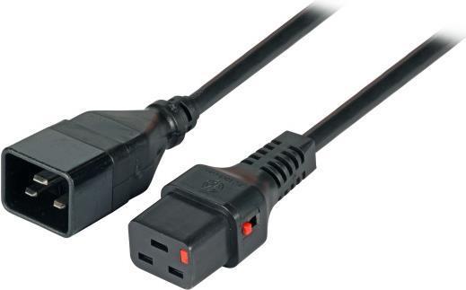 Produktbild EFB Elektronik EFB Kaltgeräteverl. C20 180°-C19 180°,IEC Lock,3.0m,3x1.50mm (3 m, C20, C19)