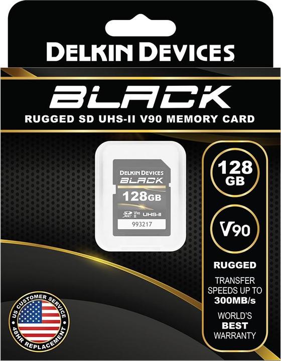 Image du produit Delkin BLACK UHS-II SDXC 128GB R:300MB/s W:250MB/s (128 Go, SDXC, U3, UHS-II)