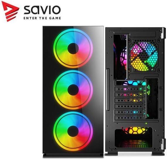 Actual product image Savio PC Case Prime X1 ARGB Glass Black (ATX, mATX, Mini-ITX)