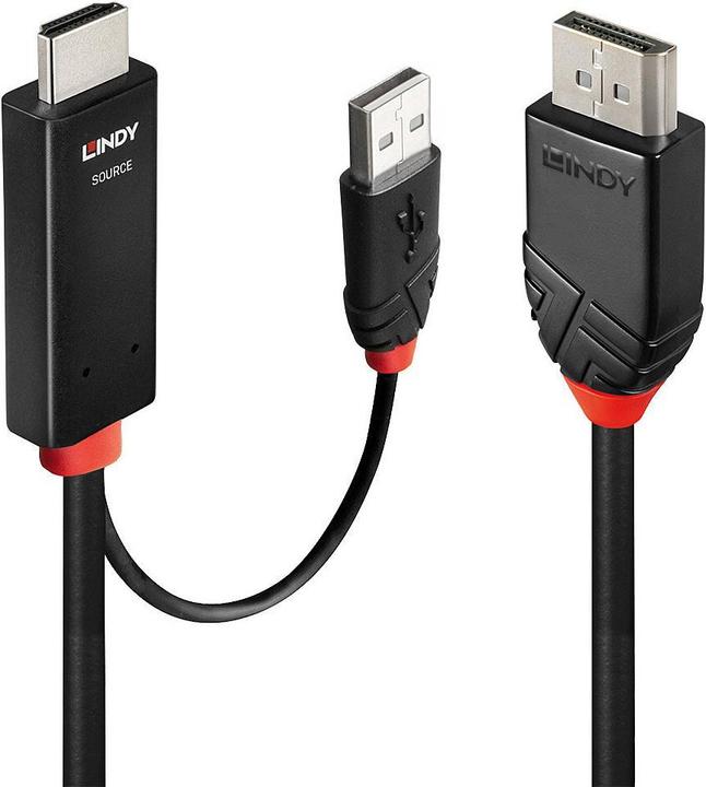 Produktbild Lindy HDMI an DisplayPort Adapterkabel (1 m, DisplayPort, HDMI)