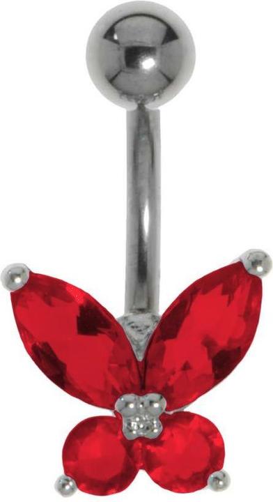 Bijouteria Bauchpiercing (Kristall, Messing rhodiniert, Titan)