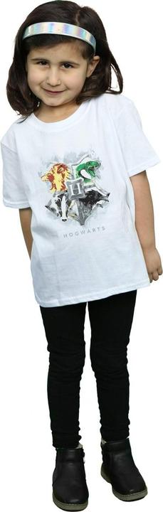 Actual product image Girls Hogwarts Painted Crest Cotton T-Shirt (140, 146)