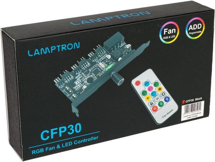 Image du produit Lamptron CFP30 Contrôleur de ventilateur et de LED RGB pour slot PCI - noir (3 Ventilateur)