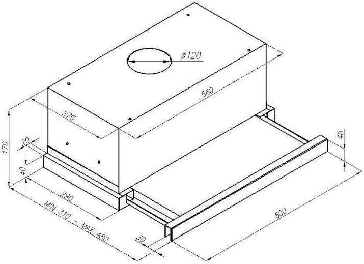 Actual product image Ciarko Kitchen hood SL-S 60 Inox