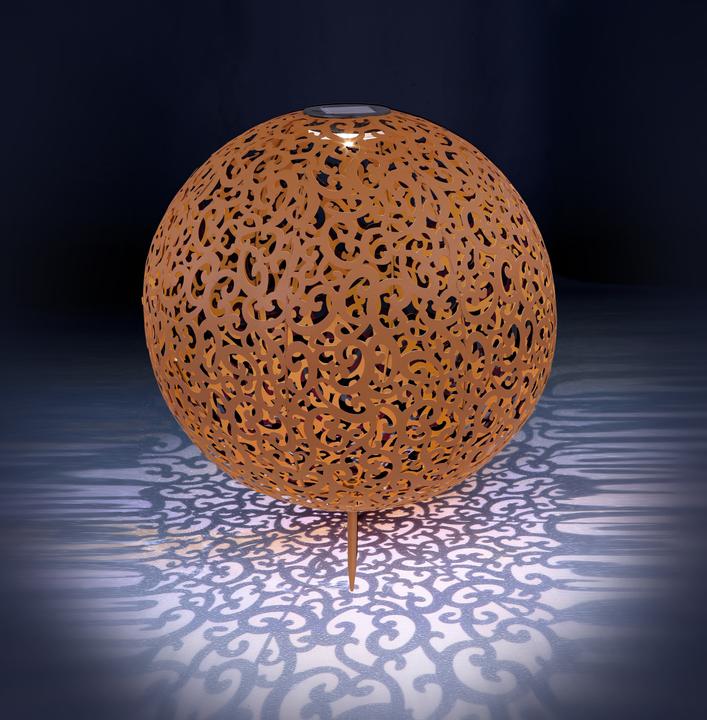 Actual product image Globo Solar Light Metal Rust Color, 1xled (IP44)