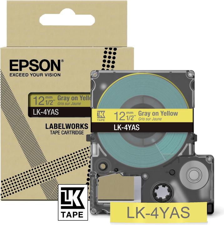 Produktbild Epson Soft Yellow/Gray 12mm LK-4YAS (1.20 cm, Gelb)