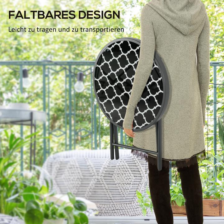 Image du produit Outsunny Table d'appoint ronde avec fonction de pliage