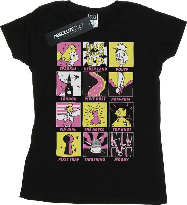 Actual product image Disney Womens/Ladies Tinkerbell Squares Cotton T-Shirt (XL)