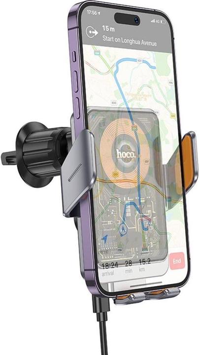 Immagine prodotto Hoco Stazione di ricarica 2 in 1 QI Wireless Fast Charge per auto con base di ricarica