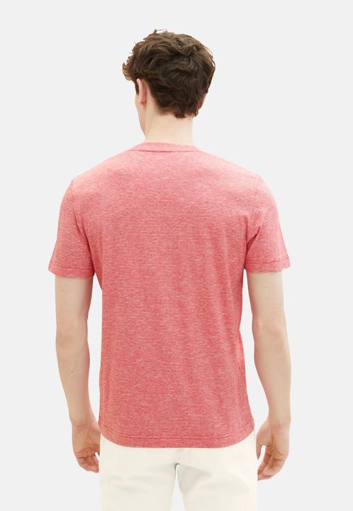 Actual product image Tom Tailor T-Shirt Gestreiftes Kurzarmshirt mit Rundhalsausschnitt und Foto-Print (XXL)