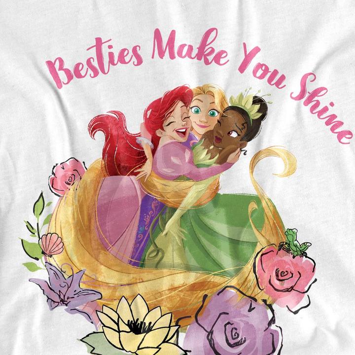Immagine prodotto Disney Princess Besties Shine Maglietta Ariel Rapunzel Tiana Adulto Unisex (XXL)