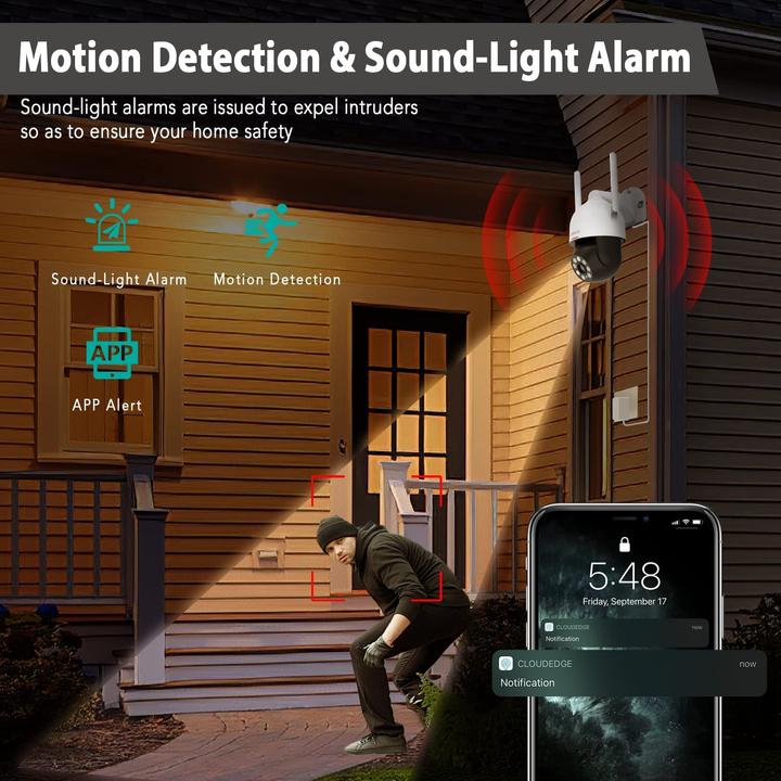 Actual product image Dekco Outdoor surveillance camera, IP66, White (2304 x 1296 Pixels)