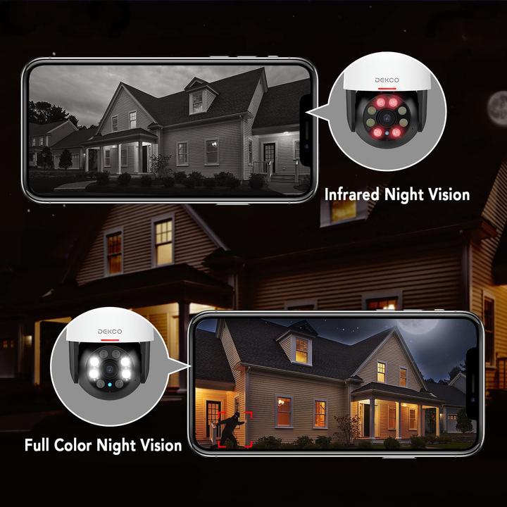 Actual product image Dekco Outdoor surveillance camera, IP66, White (2304 x 1296 Pixels)