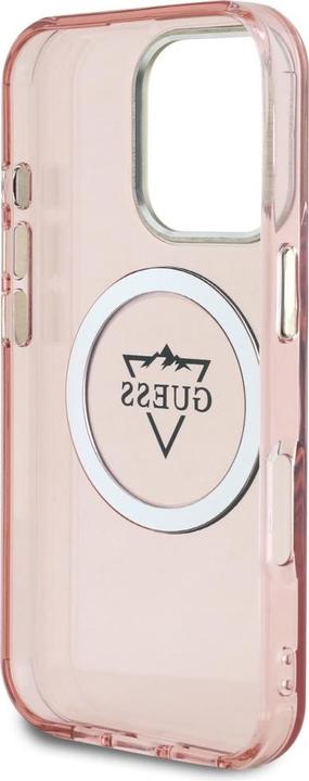 Actual product image Guess Hardcase MagSafe IML Metal Mountain Logo Case for iPhone 16 Pro 6,3" Pink (Apple iPhone 16 Pro)