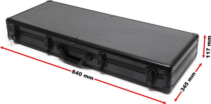 Immagine prodotto Wiltec Custodia nera per fucili con imbottitura in schiuma di radica e 4 serrature, per fucili e pistole